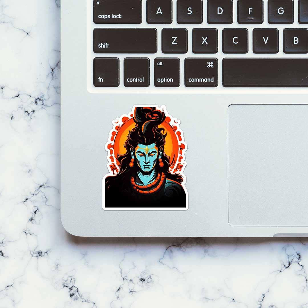 Shiva Sticker waterproof vinyl decal for laptop, bike, car & bottle