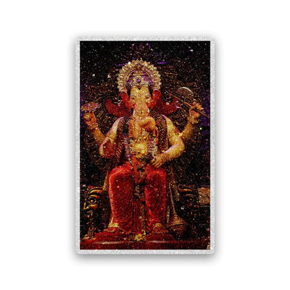Shree Ganesh 0.2 Glitter Sticker waterproof vinyl decal for laptop, bike, car & bottle