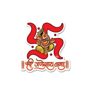 Shree Ganeshay Namah Sticker waterproof vinyl decal for laptop, bike, car & bottle