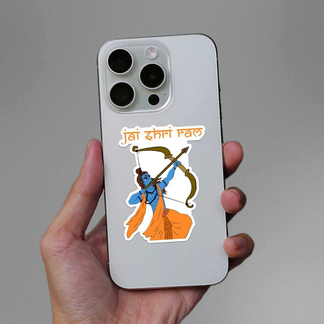 Shree Ram Sticker waterproof vinyl decal for laptop, bike, car & bottle