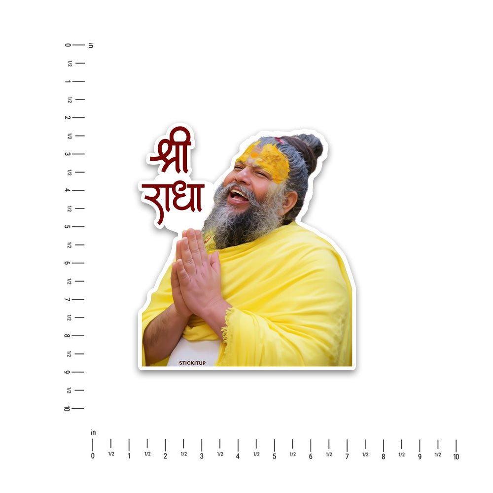 Shri Maharaj Ji Bumper Sticker waterproof vinyl decal for laptop, bike, car & bottle
