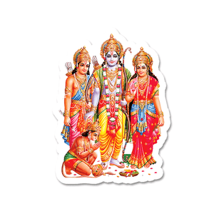 Shri Ram Laxmi Narayan Sticker waterproof vinyl decal for laptop, bike, car & bottle