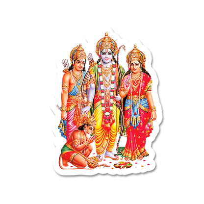 Shri Ram Laxmi Narayan Sticker waterproof vinyl decal for laptop, bike, car & bottle