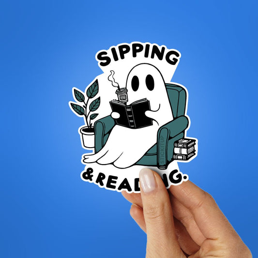 Sipping & Reading Sticker - STICK IT UP