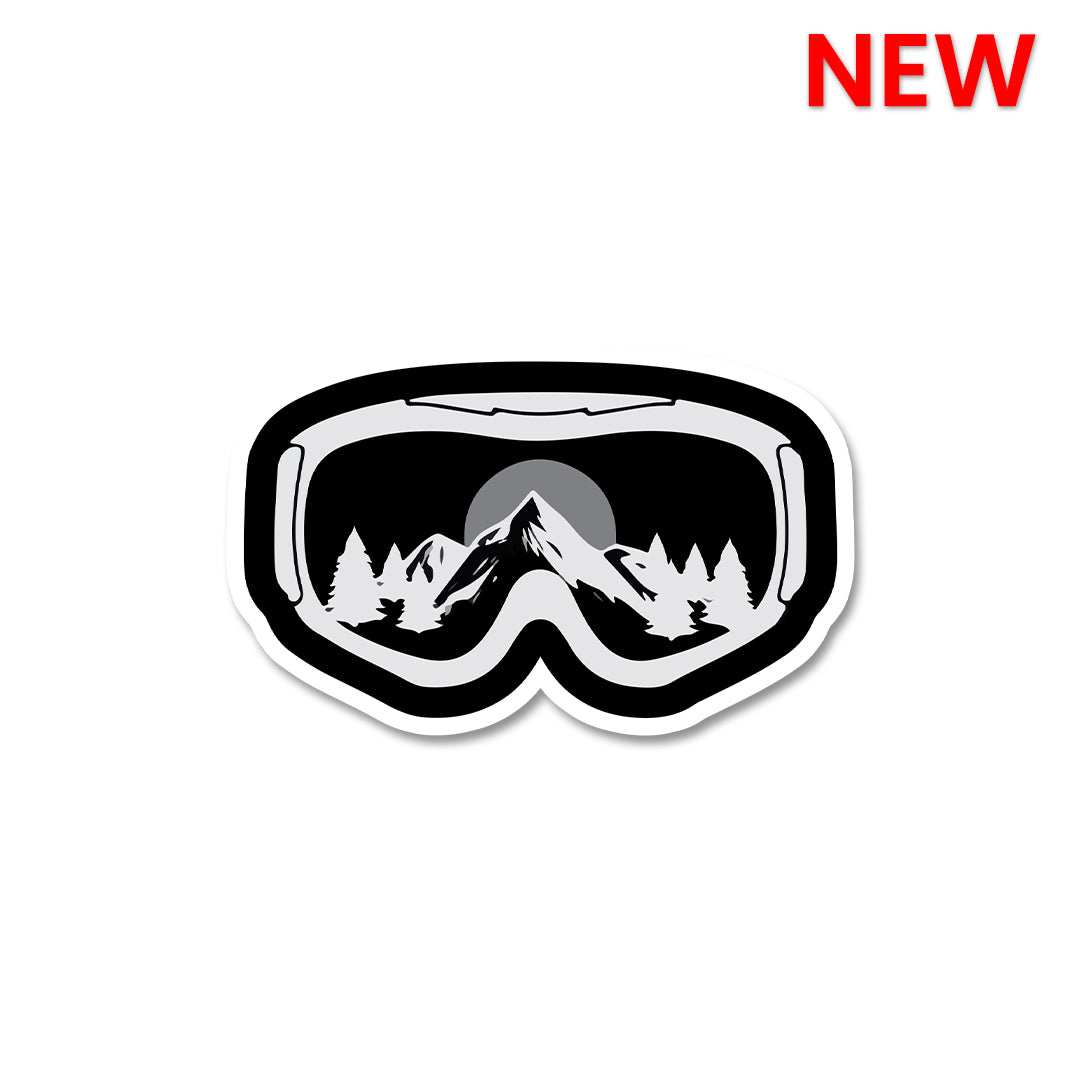 Skiing Glasses Sticker waterproof vinyl decal for laptop, bike, car & bottle