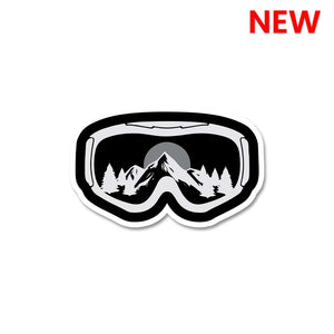 Skiing Glasses Sticker waterproof vinyl decal for laptop, bike, car & bottle