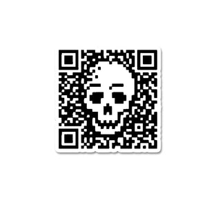 Skull Barcode Sticker waterproof vinyl decal for laptop, bike, car & bottle