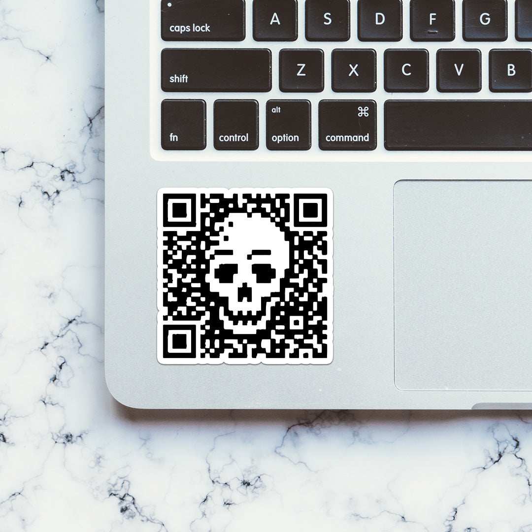 Skull Barcode Sticker waterproof vinyl decal for laptop, bike, car & bottle