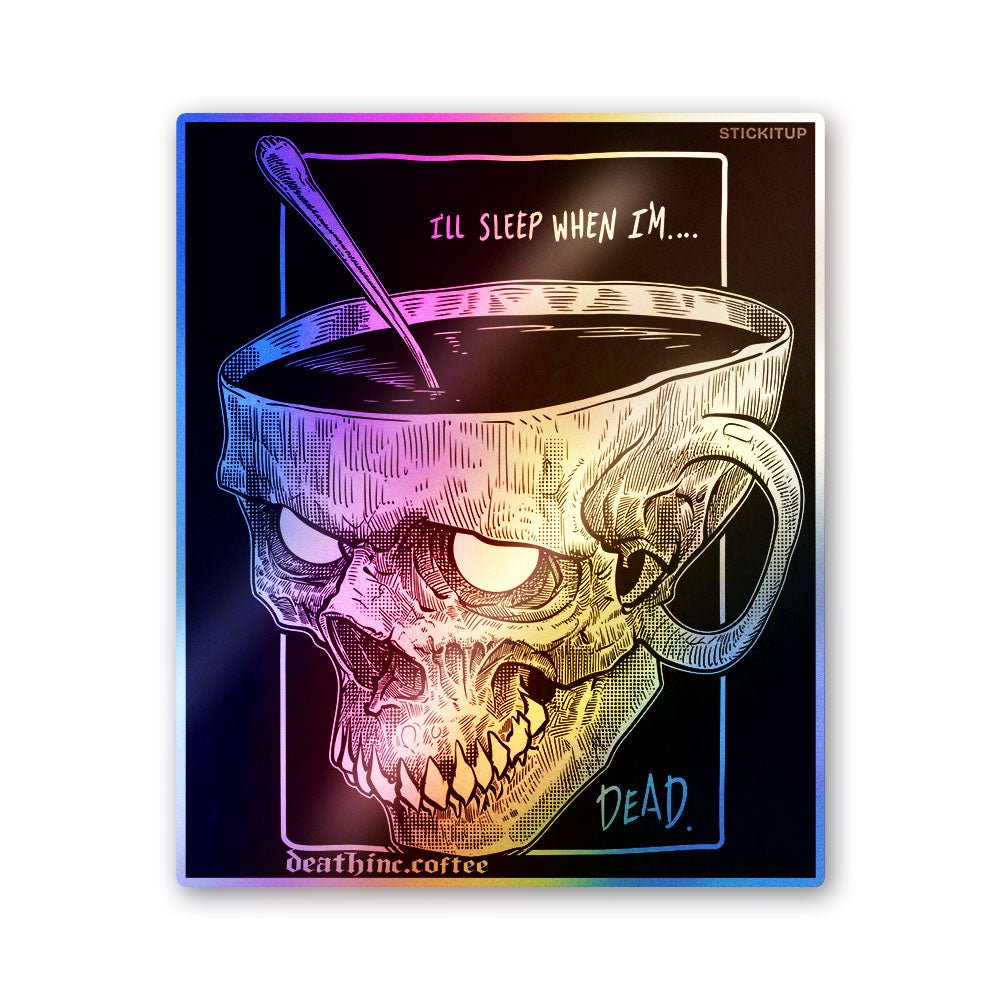 Skull Brain Bowl Holographic Stickers - Holographic stickers | STICK IT UP