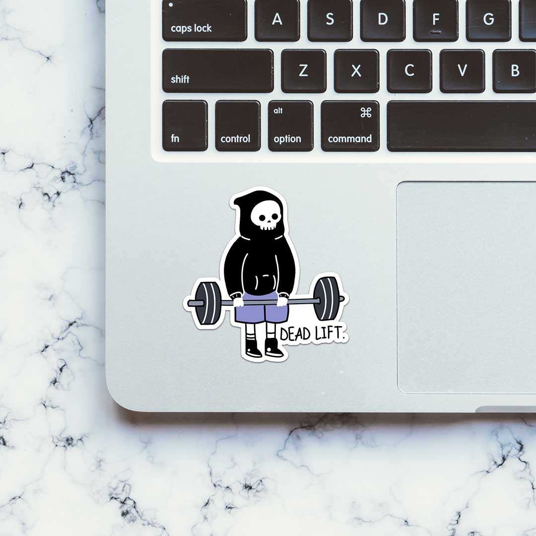 Skull Dead Lift Sticker waterproof vinyl decal for laptop, bike, car & bottle