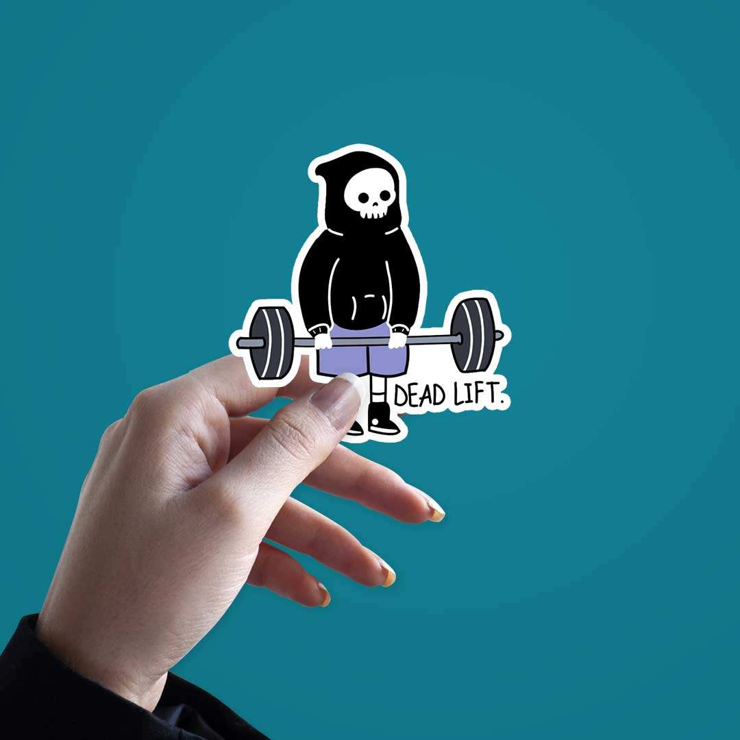 Skull Dead Lift Sticker waterproof vinyl decal for laptop, bike, car & bottle