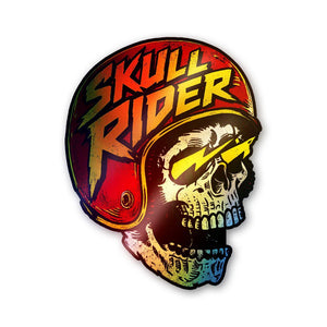 Skull Rider Yellow Holographic Stickers - Holographic stickers | STICK IT UP