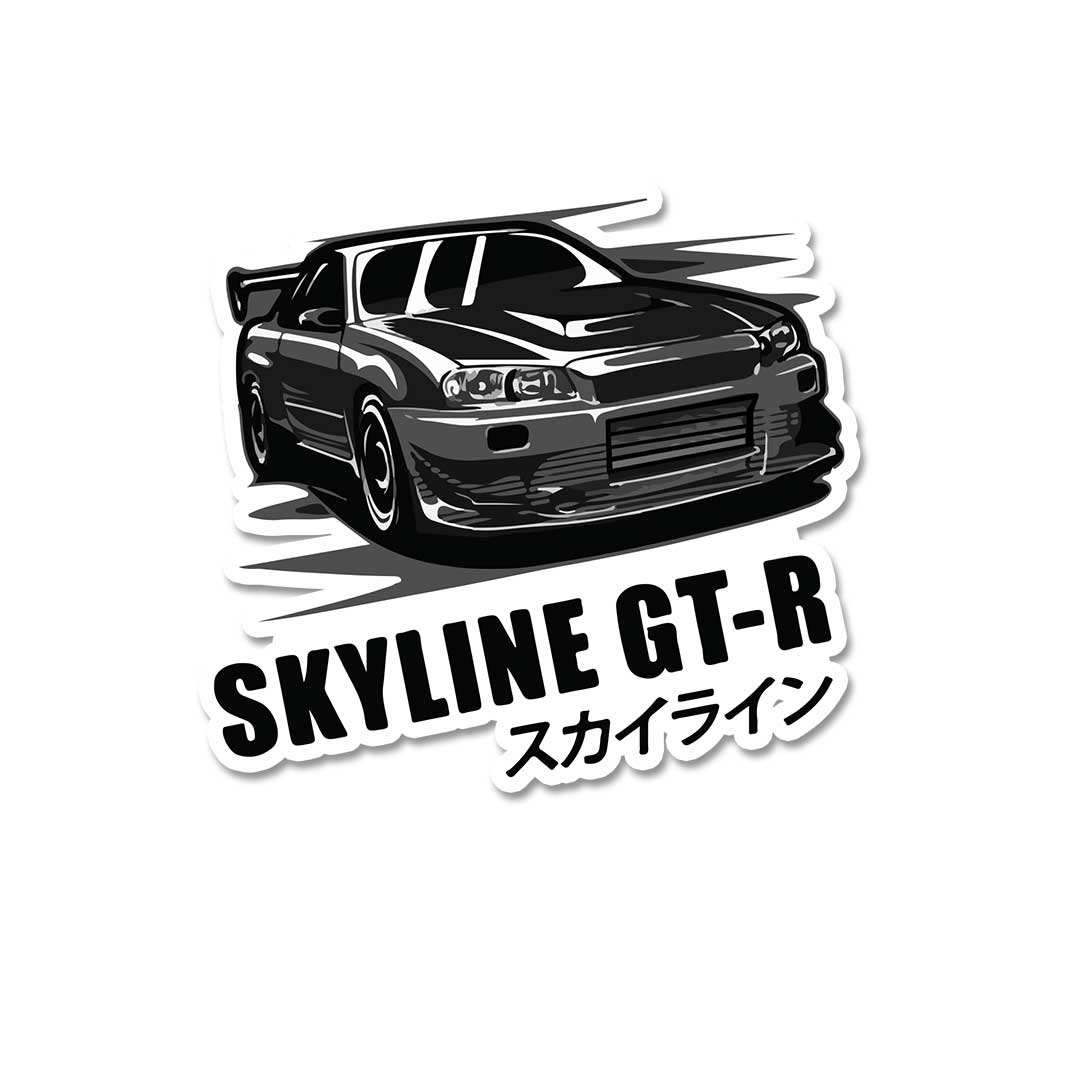 Skyline Gt Sticker waterproof vinyl decal for laptop, bike, car & bottle