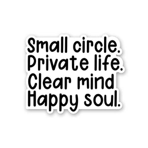 Small Circle Private Life Sticker waterproof vinyl decal for laptop, bike, car & bottle