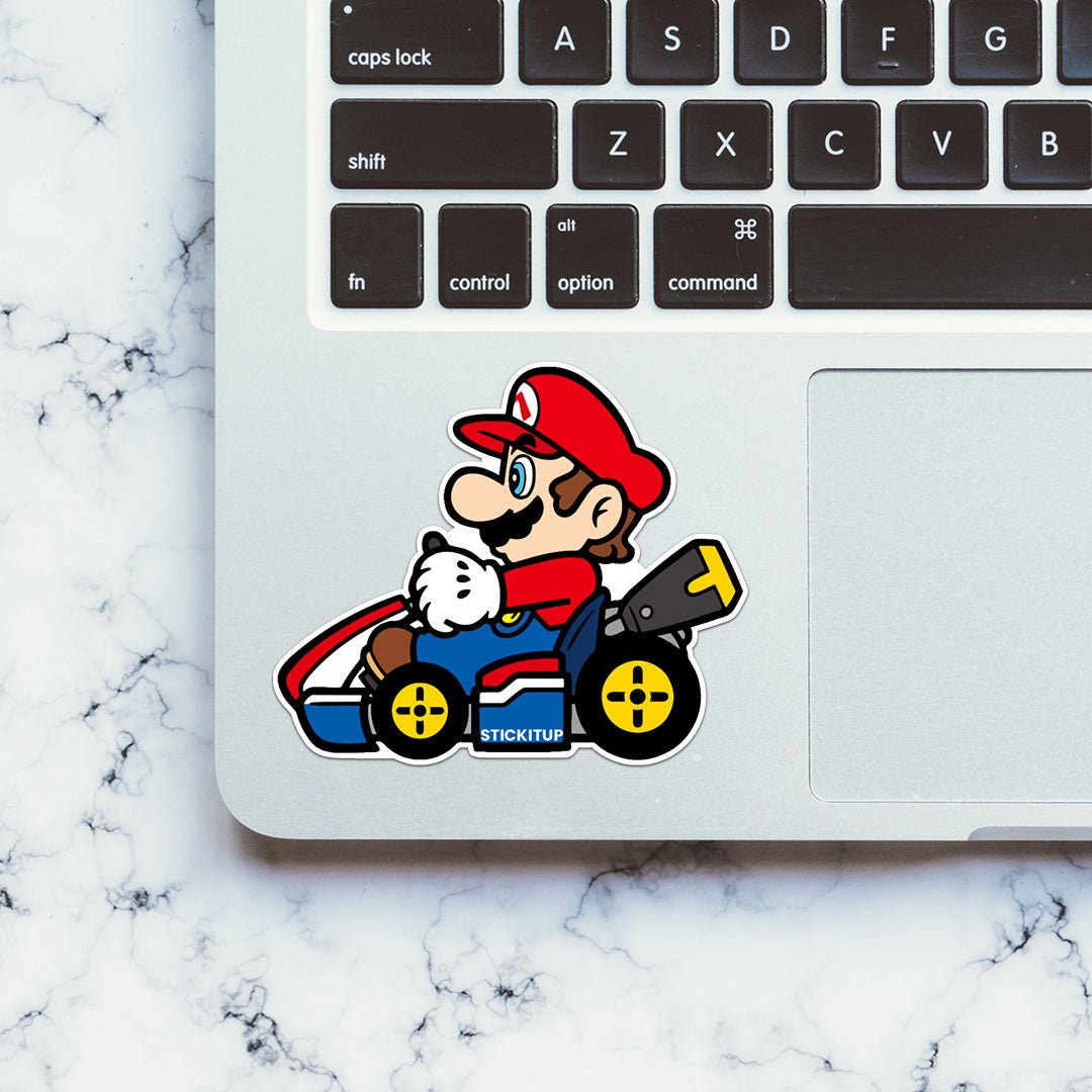 SMario Go Kart Sticker waterproof vinyl decal for laptop, bike, car & bottle