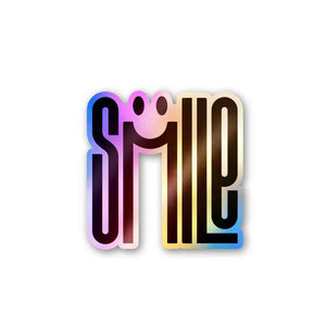 Smile Holographic Stickers waterproof vinyl decal for laptop, bike, car & bottle