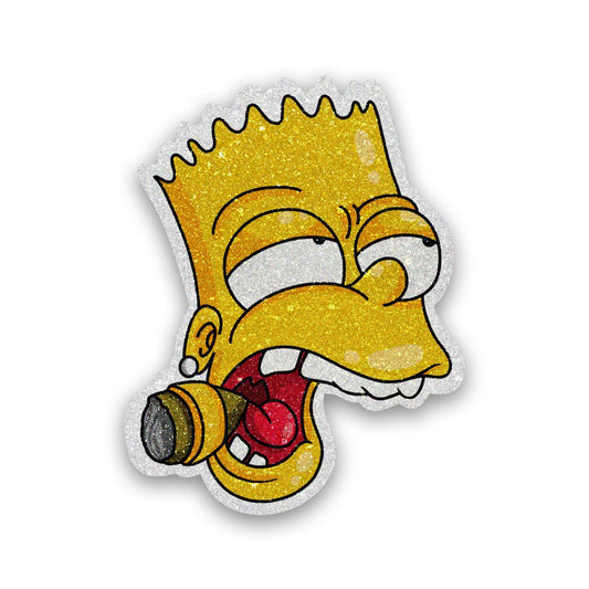 Smoking Bart Glitter Sticker waterproof vinyl decal for laptop, bike, car & bottle