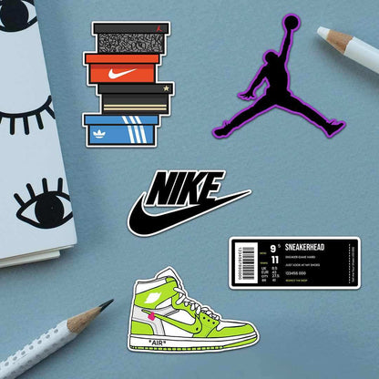 Sneakers Sticker Pack [5 sticker] waterproof vinyl decal for laptop, bike, car & bottle