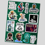 Snoop dog mini sticker sheet waterproof vinyl decal for laptop, bike, car & bottle