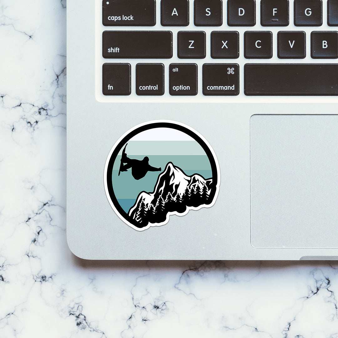 Snow Surfing Sticker waterproof vinyl decal for laptop, bike, car & bottle