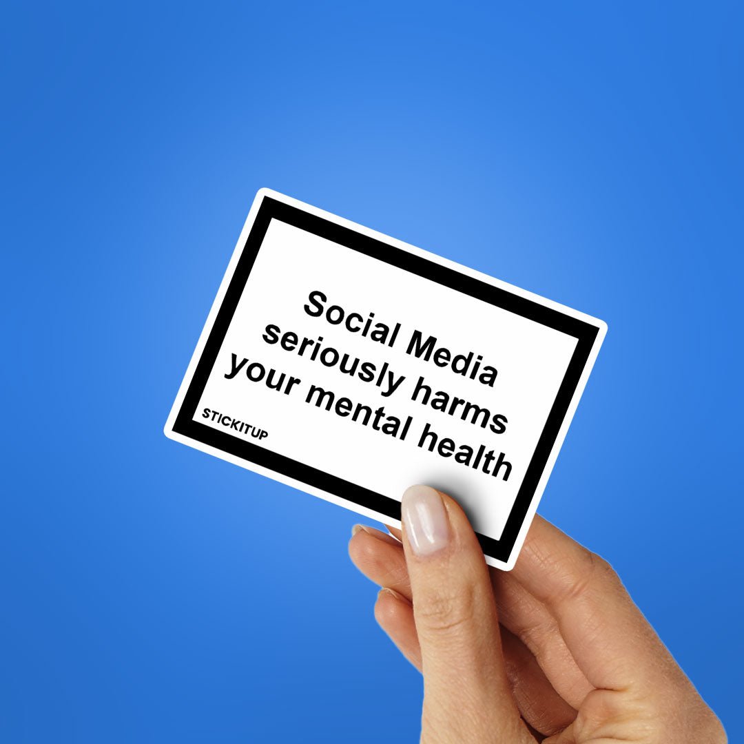 Social Media Seriously Harms Sticker waterproof vinyl decal for laptop, bike, car & bottle