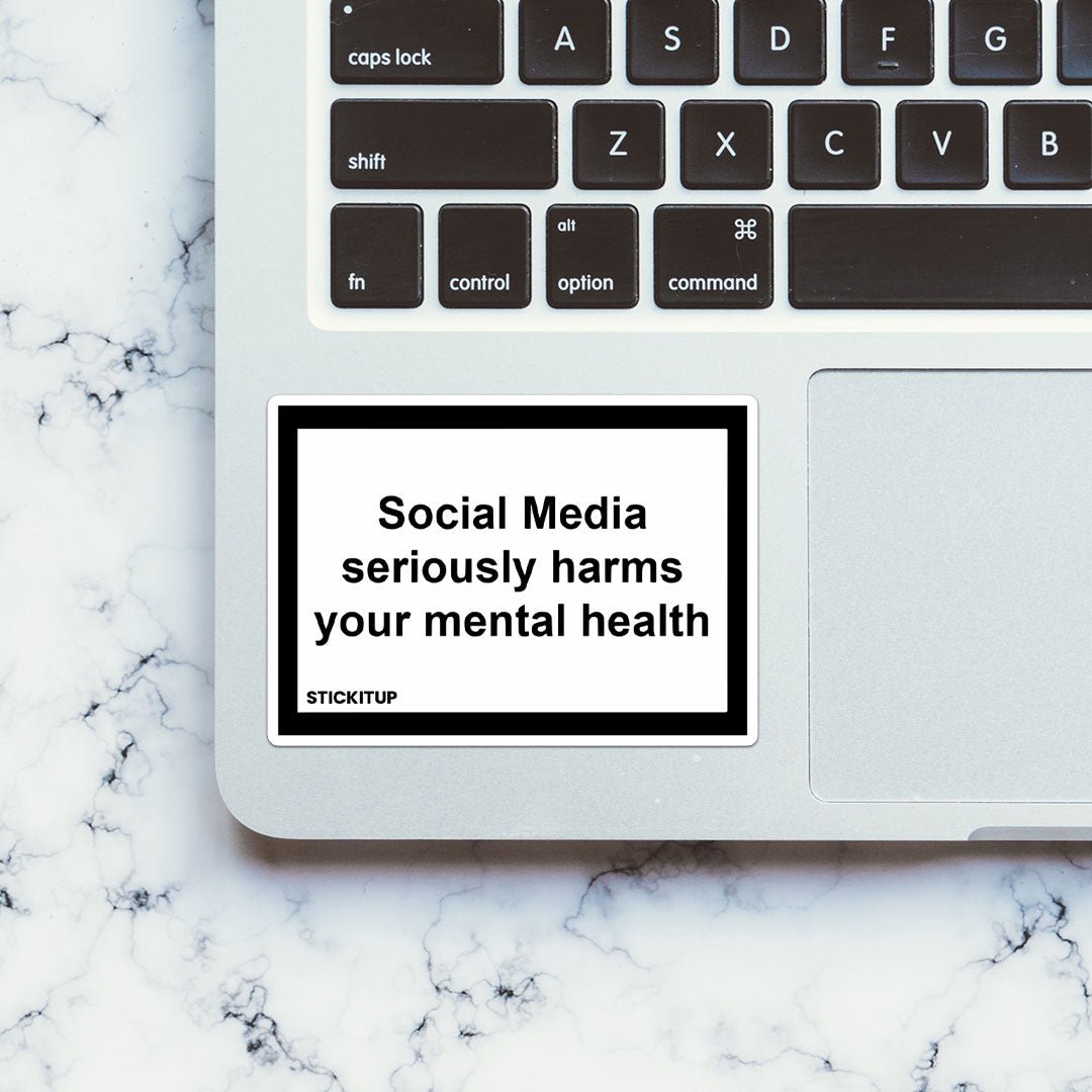 Social Media Seriously Harms Sticker waterproof vinyl decal for laptop, bike, car & bottle