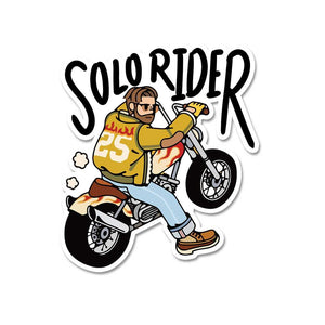 Solo Rider Sticker waterproof vinyl decal for laptop, bike, car & bottle