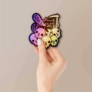 Souls Holographic Sticker waterproof vinyl decal for laptop, bike, car & bottle