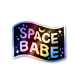 Space Babe Holographic Stickers waterproof vinyl decal for laptop, bike, car & bottle