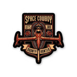 Space Cowboy Sticker waterproof vinyl decal for laptop, bike, car & bottle