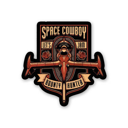 Space Cowboy Sticker waterproof vinyl decal for laptop, bike, car & bottle