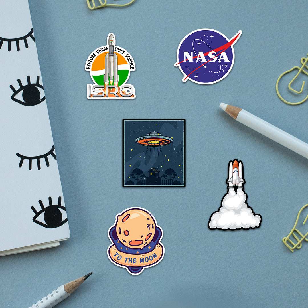 Space Sticker Packs [50 sticker] waterproof vinyl decal for laptop, bike, car & bottle