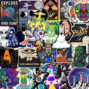 Space Sticker Packs [50 sticker] waterproof vinyl decal for laptop, bike, car & bottle