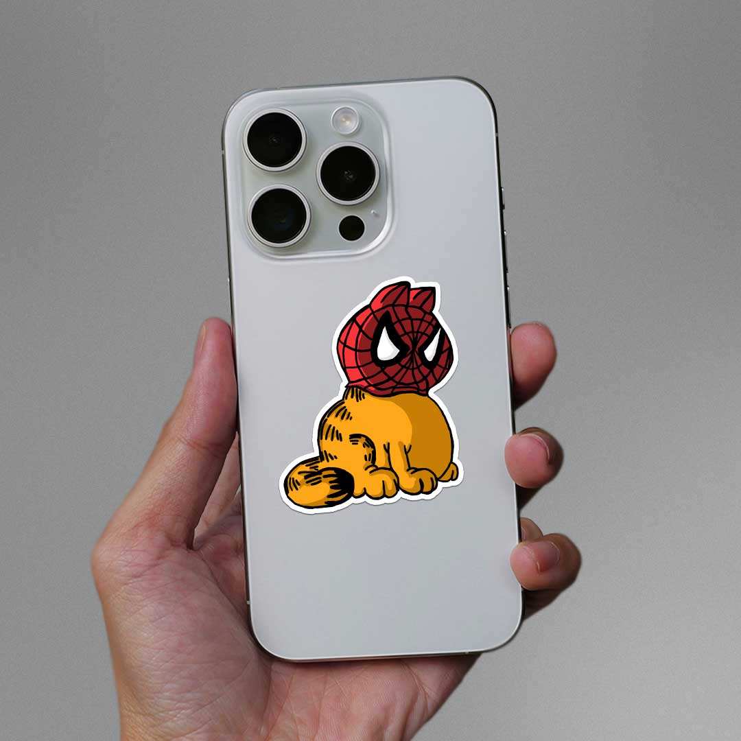 Spider Cat Sticker waterproof vinyl decal for laptop, bike, car & bottle