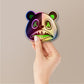 Split Panda Holographic Stickers waterproof vinyl decal for laptop, bike, car & bottle