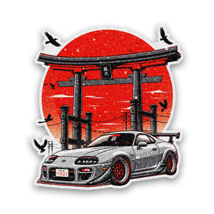 Sports Car Torii Gate Glitter Sticker - Glitter Stickers | STICK IT UP