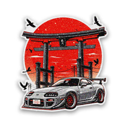Sports Car Torii Gate Glitter Sticker - Glitter Stickers | STICK IT UP