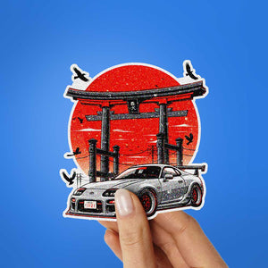 Sports Car Torii Gate Glitter Sticker - Glitter Stickers | STICK IT UP