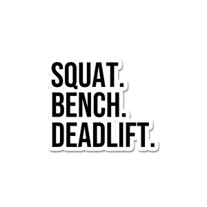 Squat Bench Dead Lift Sticker waterproof vinyl decal for laptop, bike, car & bottle