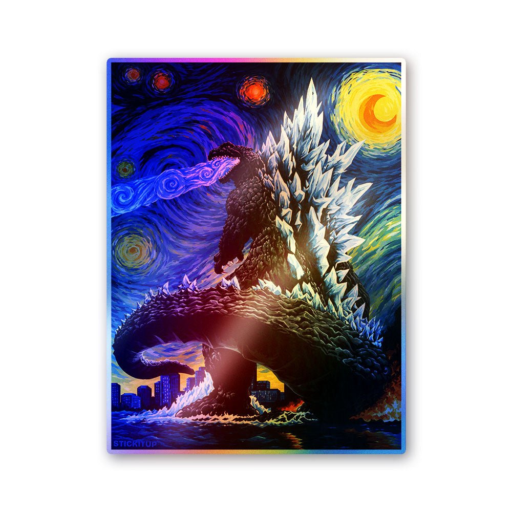 Starry Night Monster Art Holographic Stickers - Holographic stickers | STICK IT UP