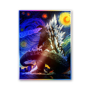 Starry Night Monster Art Holographic Stickers - Holographic stickers | STICK IT UP