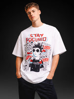 STAY FOCUSED OVERSIZED T - SHIRT waterproof vinyl decal for laptop, bike, car & bottle