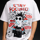 STAY FOCUSED OVERSIZED T - SHIRT waterproof vinyl decal for laptop, bike, car & bottle
