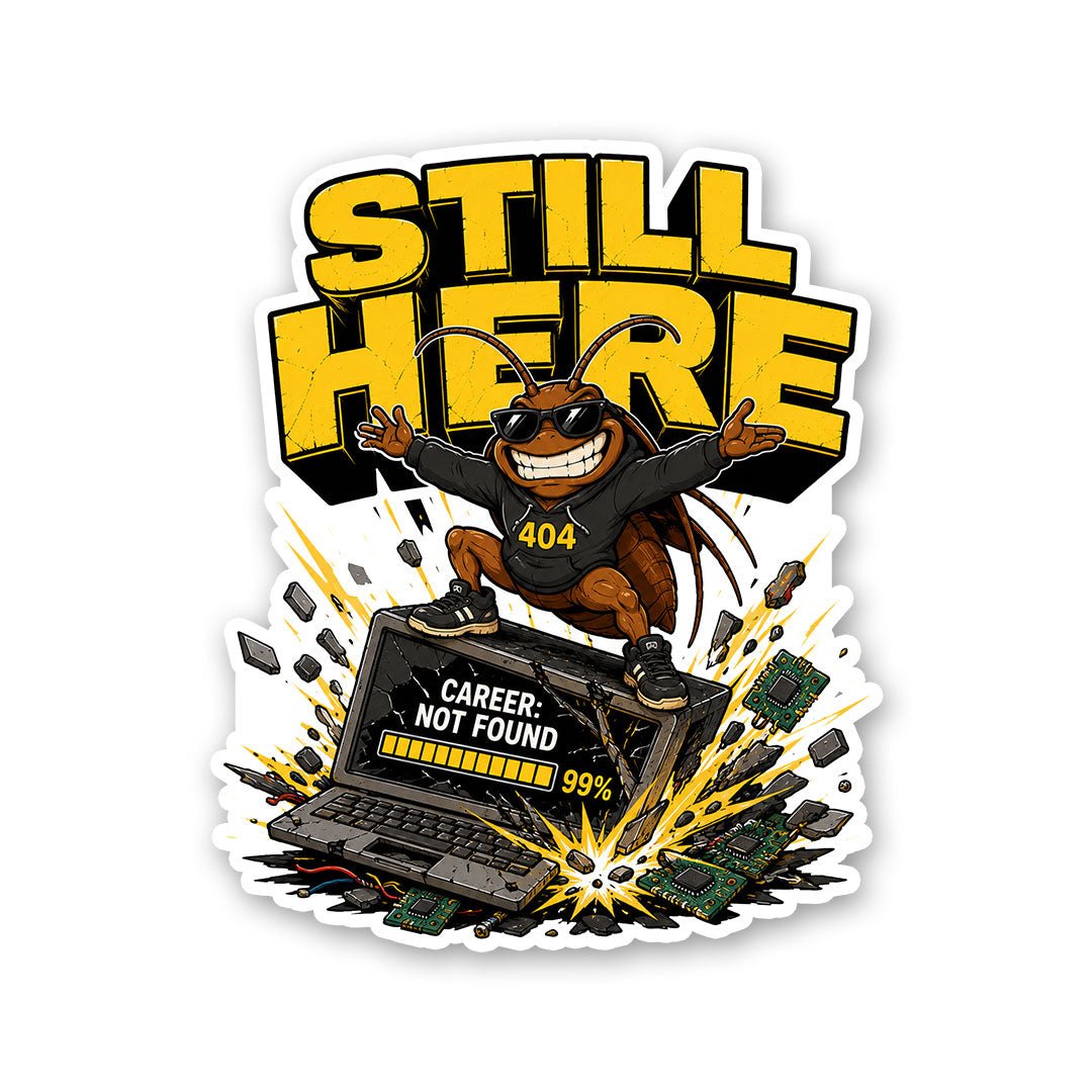 STILL HERE : CJP Sticker waterproof vinyl decal for laptop, bike, car & bottle
