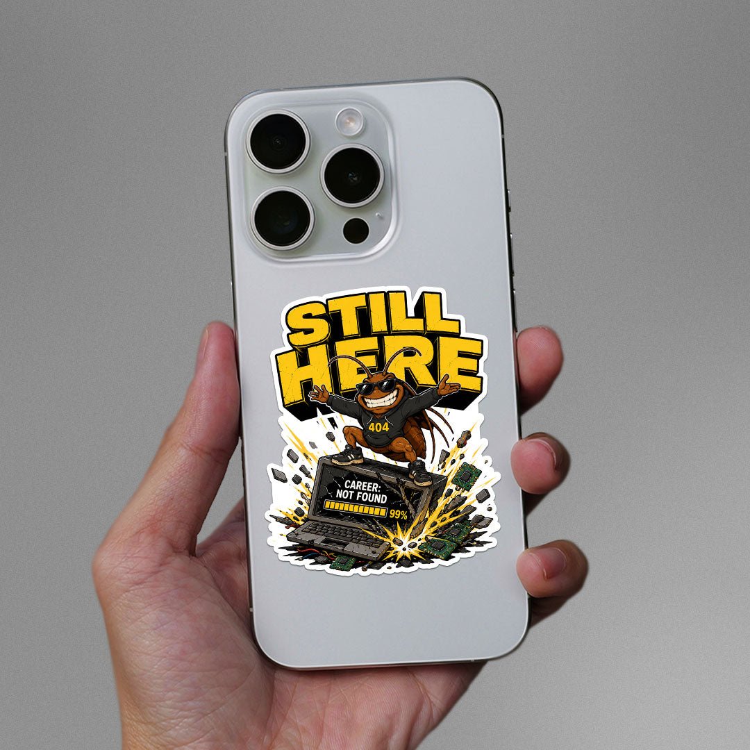 STILL HERE : CJP Sticker waterproof vinyl decal for laptop, bike, car & bottle