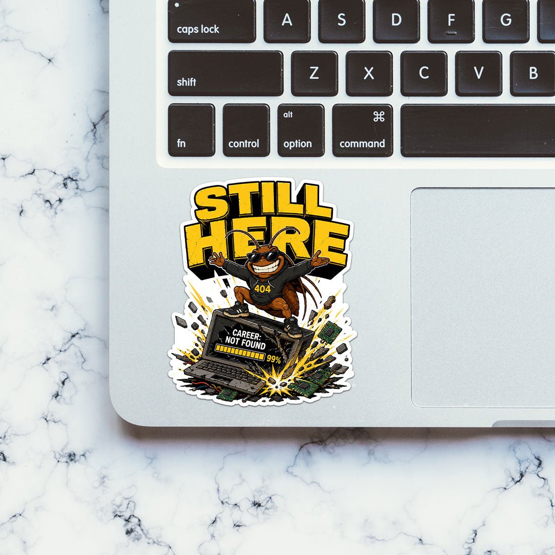 STILL HERE : CJP Sticker waterproof vinyl decal for laptop, bike, car & bottle