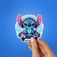 Stitch Gamer Sticker waterproof vinyl decal for laptop, bike, car & bottle