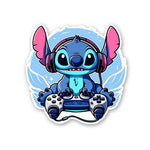 Stitch Gamer Sticker waterproof vinyl decal for laptop, bike, car & bottle