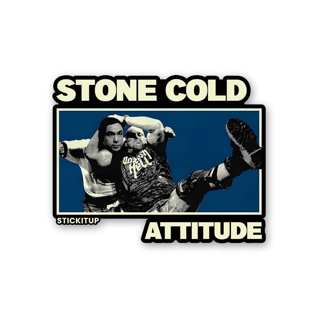 STONE COLD ATTITUDE Sticker waterproof vinyl decal for laptop, bike, car & bottle