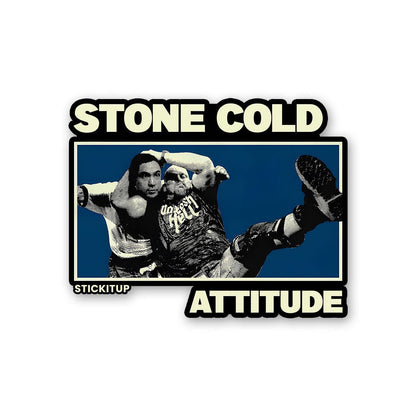 STONE COLD ATTITUDE Sticker waterproof vinyl decal for laptop, bike, car & bottle